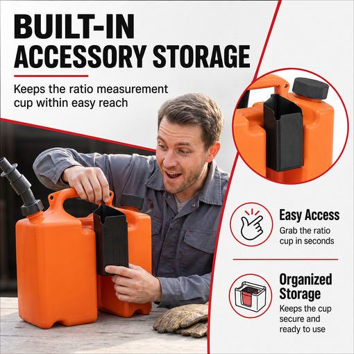 Portable Dual-Chamber Chainsaw Fuel and Bar Oil Container