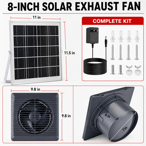 Shipping Container 25W Solar-Powered Exhaust Fan Kit