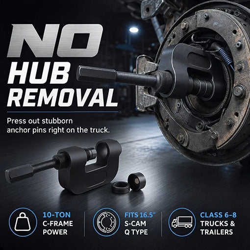 Brake Anchor Pin Press for Class 6-8 Trucks and Semi Trailers