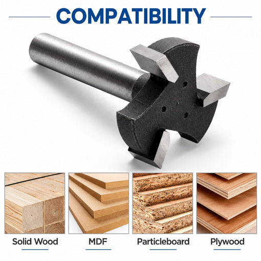3PCS 3-Flute CNC Spoilboard Surfacing Router Bits