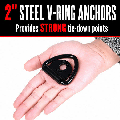 10-Pack Bolt-On Trailer V-Ring Tie-Down Anchors