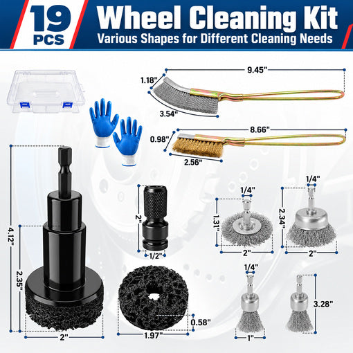 19pcs Wheel Hub Cleaning Tool Kit