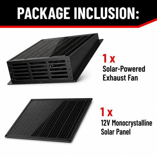Solar-Powered Exhaust Fan with 12V Monocrystalline Panel