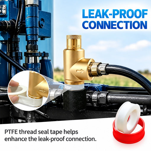 Poppet-Style Adjustable Pressure Relief Valve 100-300 PSI