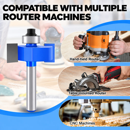4PCS Rabbeting Router Bit Set 1/4" Shank with 6 Bearings Set
