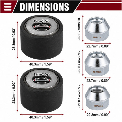 Universal Wheel Stud Installer Tool with 3/4-Inch Hex Wheel Lug Nuts