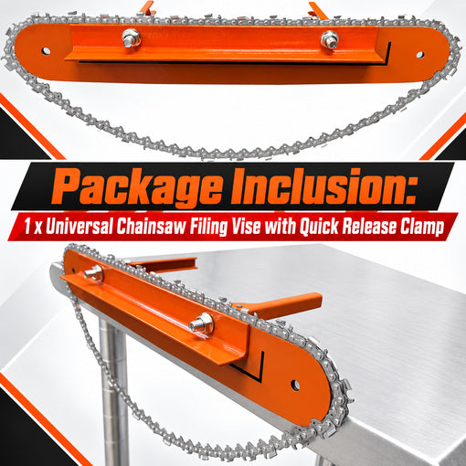 Universal Chainsaw Filing Vise with Quick Release Clamp