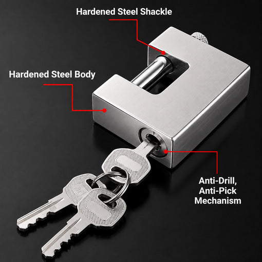 Heavy-Duty Shipping Container D-Shaped Padlock
