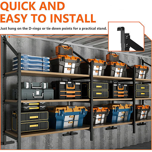 4-Pack No-Drill Shipping Container Adjustable Shelf Brackets