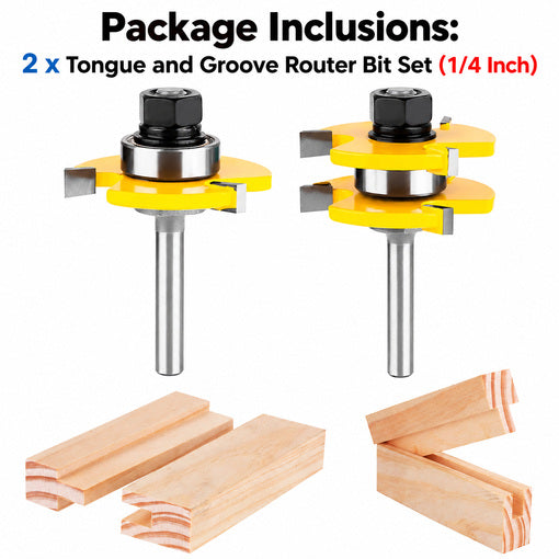 2PCS Tongue and Groove Router Bit Set