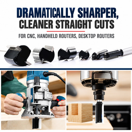 6PCS Straight Router Bit Set 1/4" Shank
