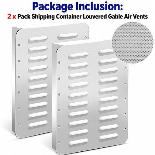 2-Pack Shipping Container Louvered Gable Air Vents