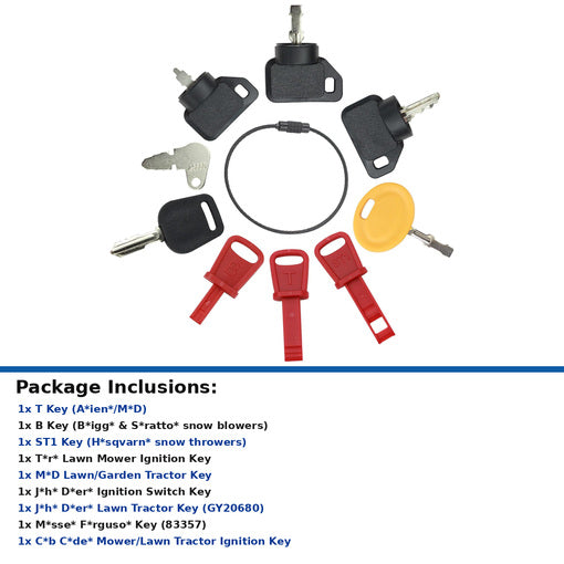 Universal Snow Blower and Lawn Mower Keys Set