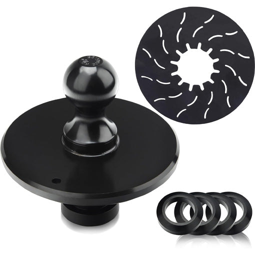 Gooseneck Ball to 5th Wheel Adapter with Lube Plate