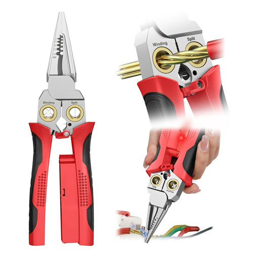 8-in-1 Wire Stripper Cutter with AC Voltage Detector