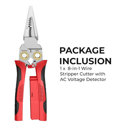 8-in-1 Wire Stripper Cutter with AC Voltage Detector