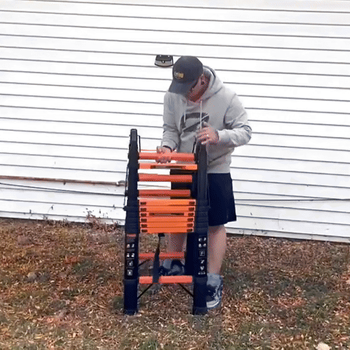 Heavy Duty 16.5 FT Telescoping A-Frame Ladder