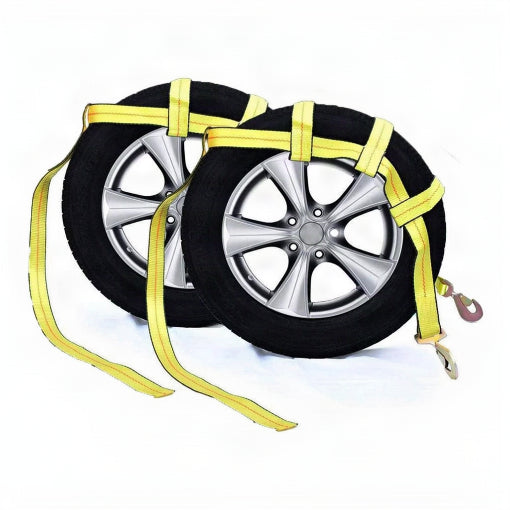 2-Pack Trailer Tow Dolly Basket Strap with Twisted Snap Hooks