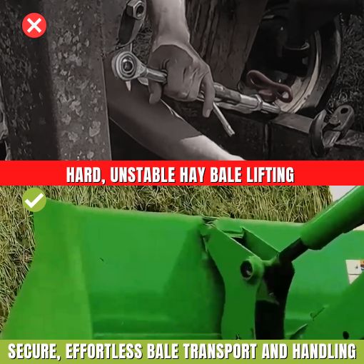 Clamp-on Tractor Bucket Hay Spear Attachment