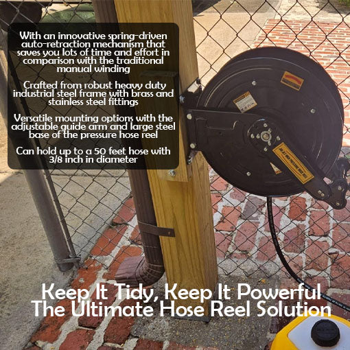 Auto-Retractable Pressure Washer Hose Reel