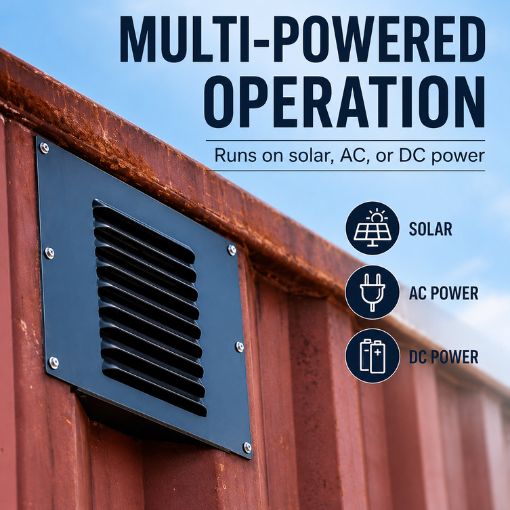 Multi-Powered Shipping Container Wall Vent Fan