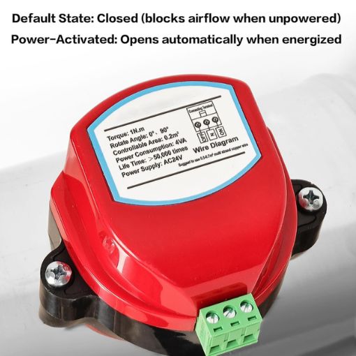 Motorized HVAC Duct Volume Backdraft Damper