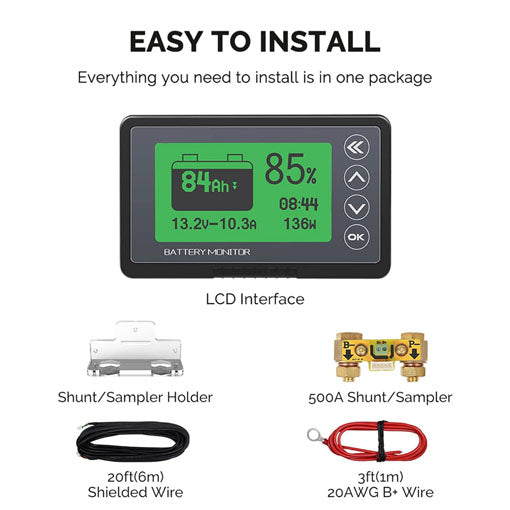 500A Battery Monitor with Shunt