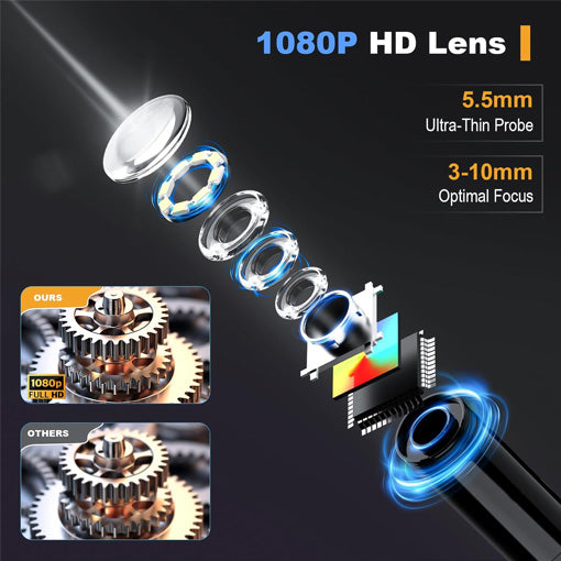 4.3" Dual-Lens Inspection Borescope Camera