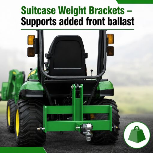 3-Point Hitch Receiver with Suitcase Weight Brackets