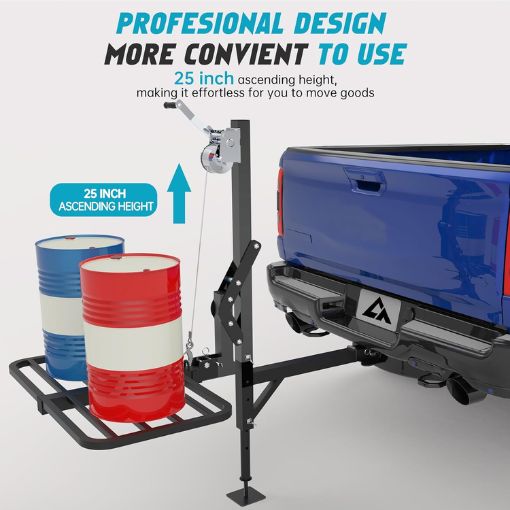 Heavy Duty Hitch-Mounted Lifting System with Platform