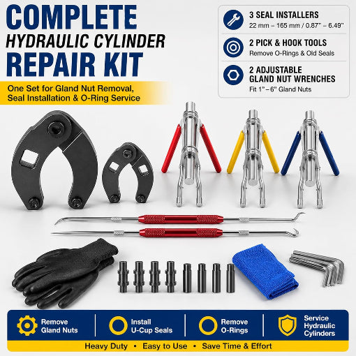 5-Pack Complete Hydraulic Cylinder Repair Kit