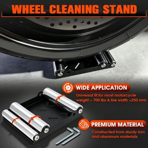 Easy Universal Motorcycle Wheel Roller Cleaning Stand