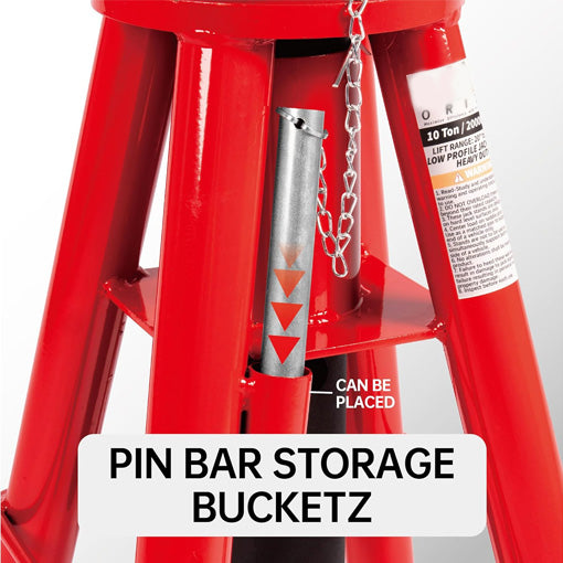 Heavy-Duty Medium Profile Pin Type Adjustable Jack Stand