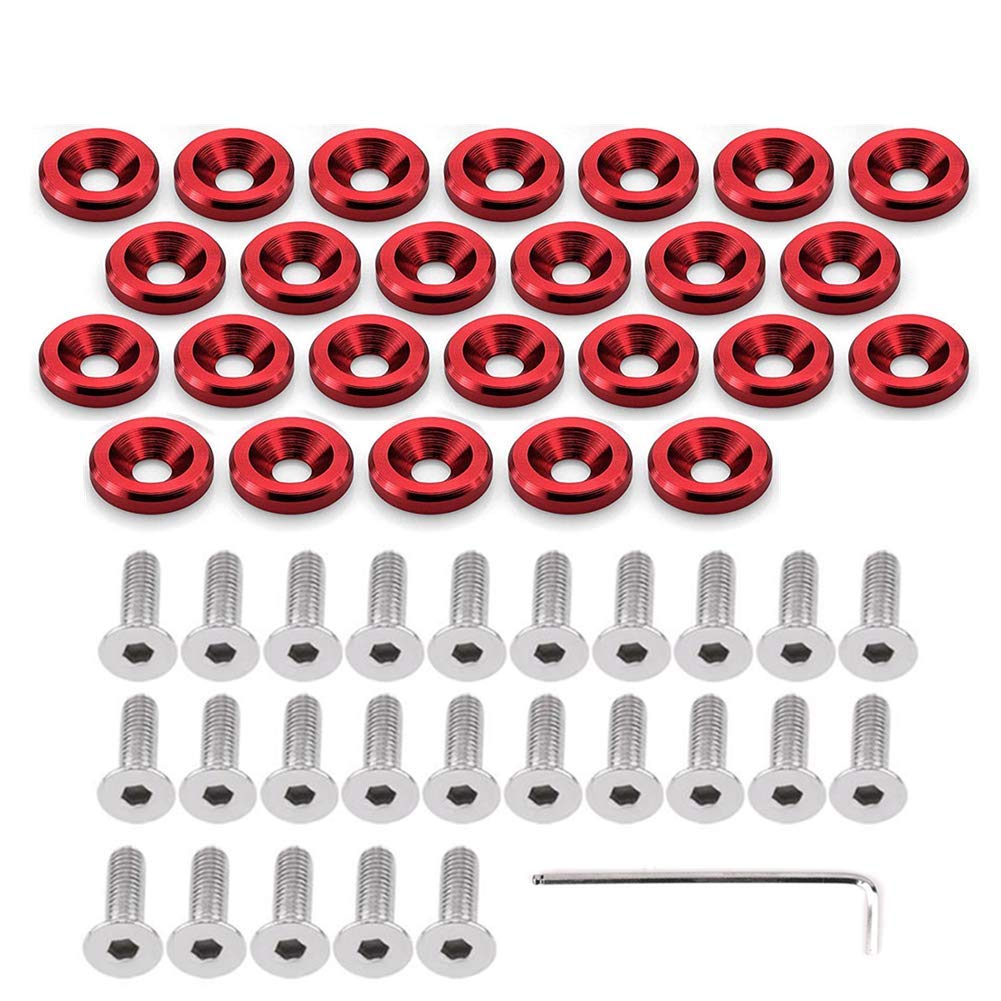 25PCS Fender Bumper Washers Engine Bay Dress Up Fastener Kit