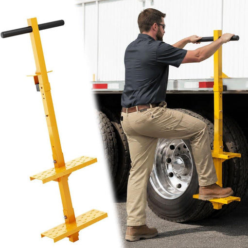 Heavy-Duty Flatbed Trailer 2-Step Anti-Slip Ladder