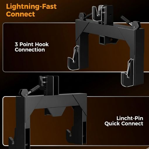 3-Point Quick Hitch with 2" Receiver & Extra Versatile Adapter