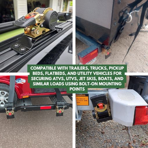 Bolt-on Auto Retractable Ratchet Straps