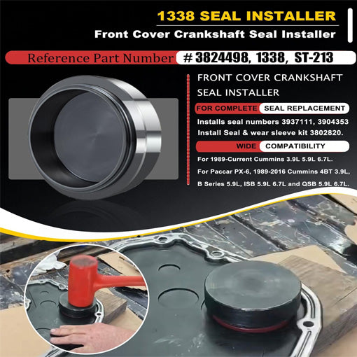 Front Crankshaft Seal and Wear Sleeve Installer Tool Set for Diesel Pickup Engines