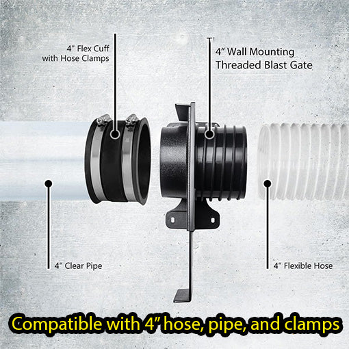 Wall Mounting Blast Gate with Bracket