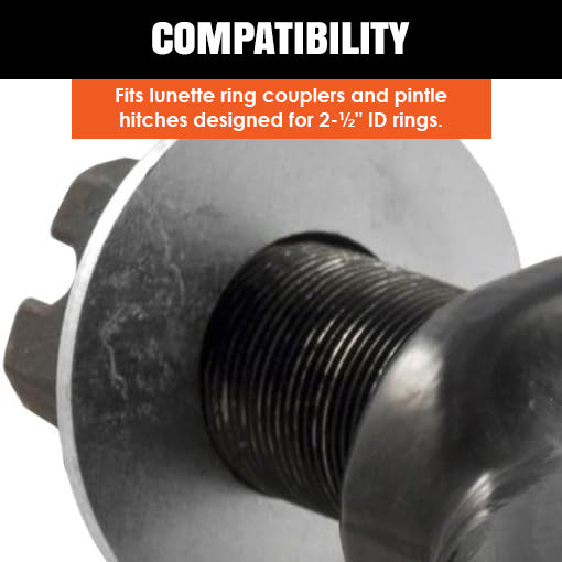 Pintle Hitch Lunette Ring with Swivel Castle Nut