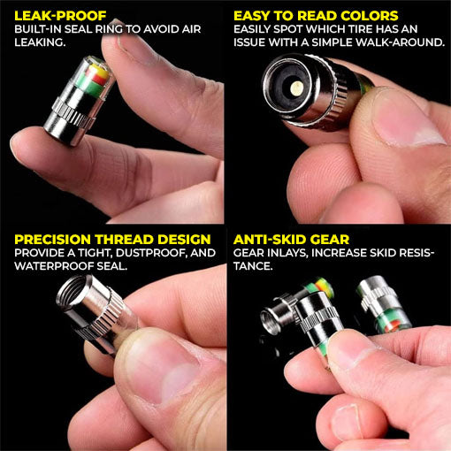 32-35 PSI Easy-to-Read Car Tire Pressure Indicator Caps