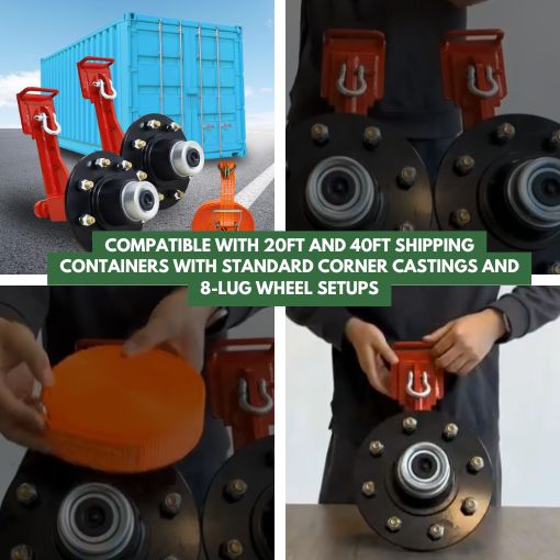 Shipping Container 8-Lug Wheel Axle Kit