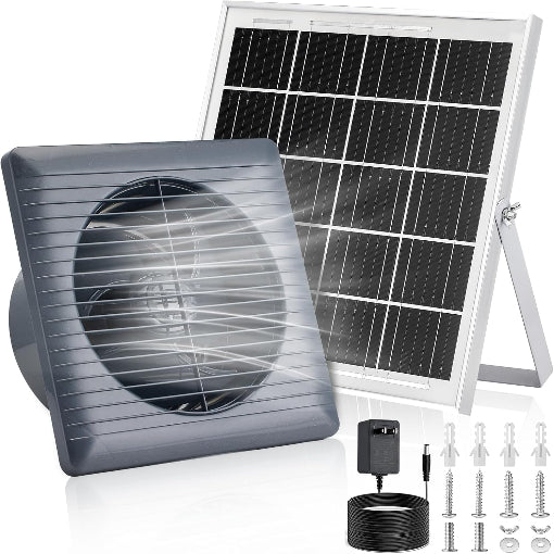 Shipping Container 25W Solar-Powered Exhaust Fan Kit