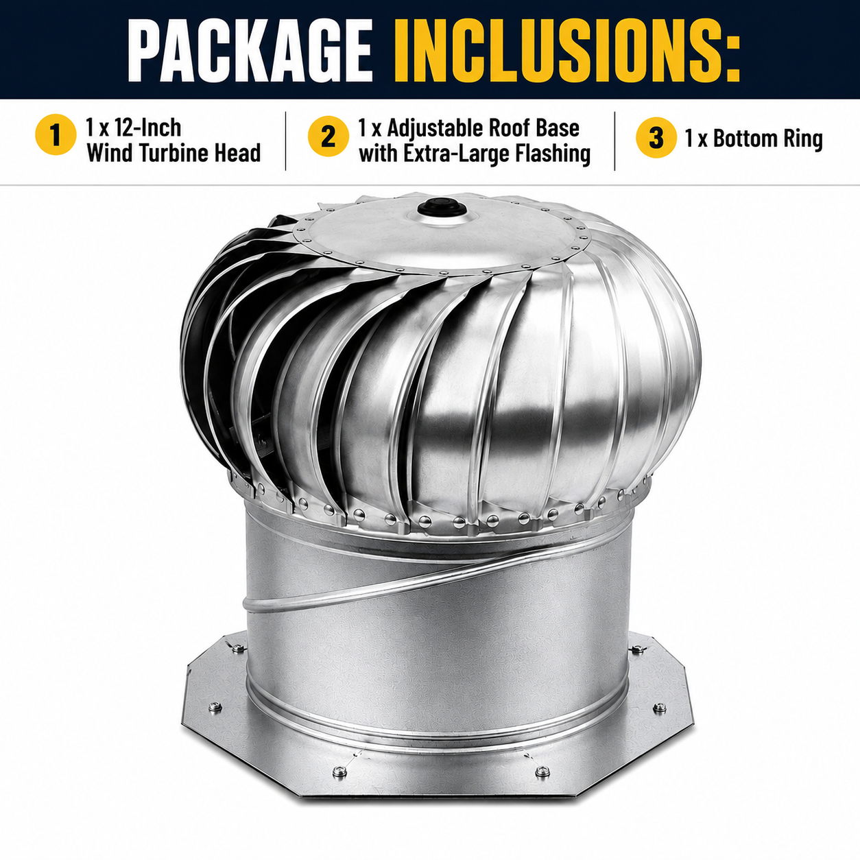 12-Inch Shipping Container Wind Ventilation Roof Turbine