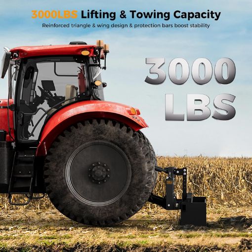 3-Point Quick Hitch with 2" Receiver & Extra Versatile Adapter