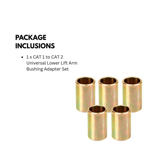 CAT 1 to CAT 2 Universal Lower Lift Arm Bushing Adapter Set