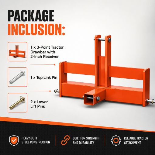 3-Point Hitch Receiver with Suitcase Weight Brackets