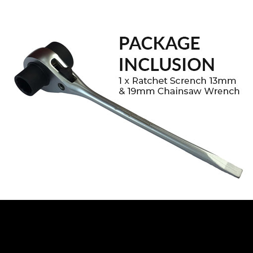 Dual Socket Ratcheting Chainsaw Wrench