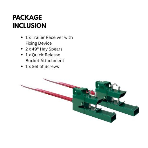 Clamp-on Tractor Bucket Hay Spear Attachment