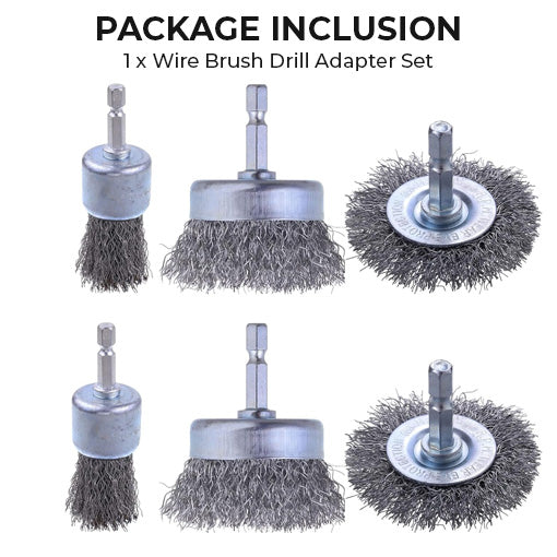 Wire Brush Drill Adapter Set